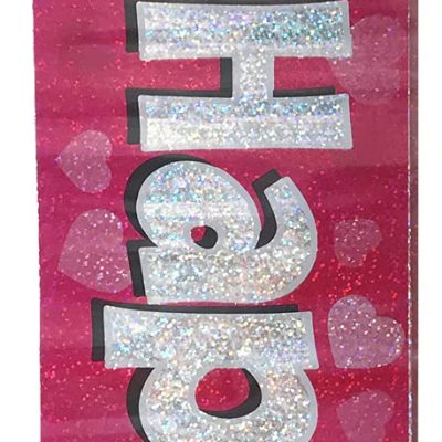 9ft Banner Happy Birthday Pink holographic