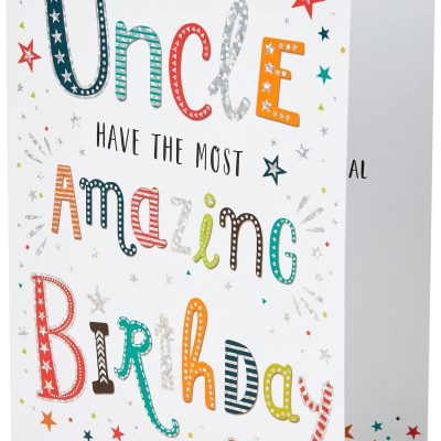 Piccadilly Greetings Modern Birthday Card Uncle – 8 x 6 inches – Regal Publishing,green|grey|beige|red